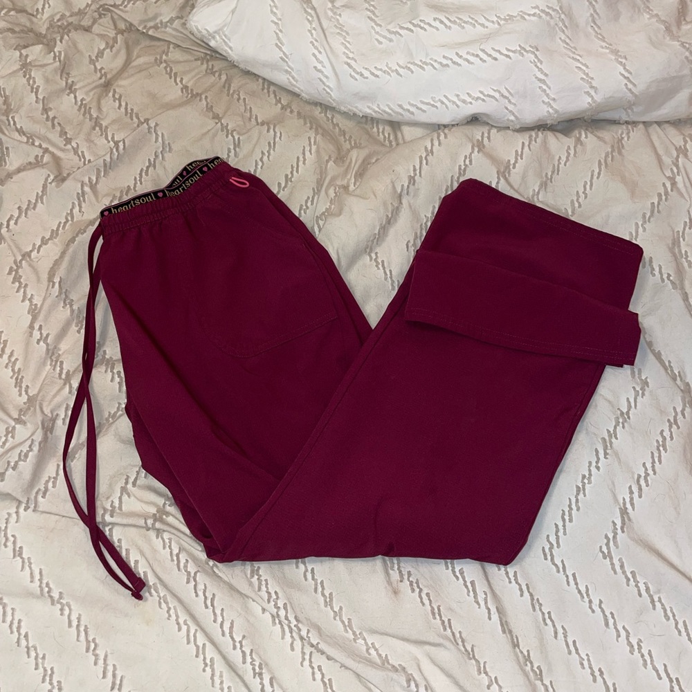 Heartsoul scrub pants. Maroon. Large